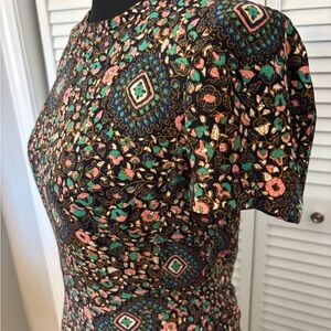 J Crew Floral Patterned Dress with Short Sleeves